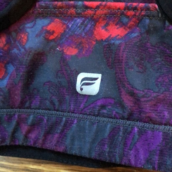 Fabletics Floral Racerback Performance Sports Bra - Picture 3 of 4